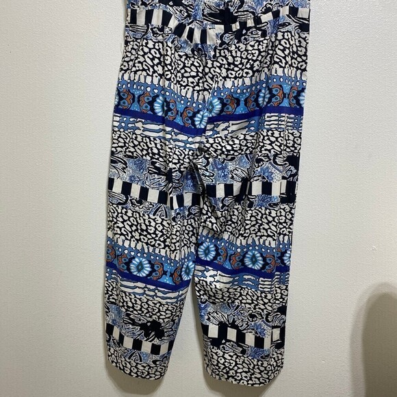 Leo & Ugo Blue Baltic Casual Relaxed Crop Pants Size 3 Medium - Picture 6 of 9